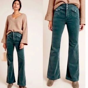 Anthropologie- Pilcro and the Letterpress High-Rise Boot ut Corduroy Trousers